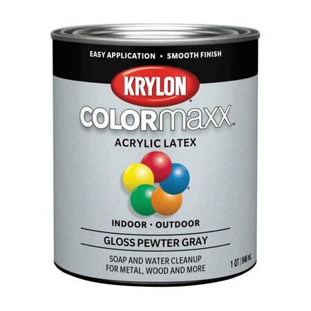 KRYLON Paint Gloss Pewter Gray 1Qt K05644007